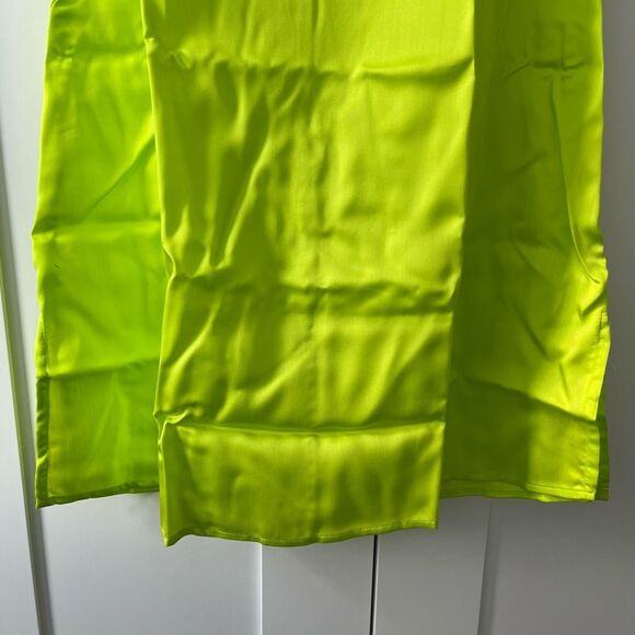 ETTITUDE Sateen Slip Dress in Lime Green medium NIB - Picture 4 of 9